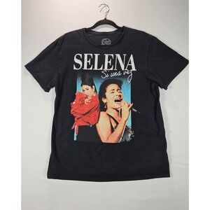 Selena Shirt Mens M Black Si Una Vez Concert Tee Latino Music Graphic Singer